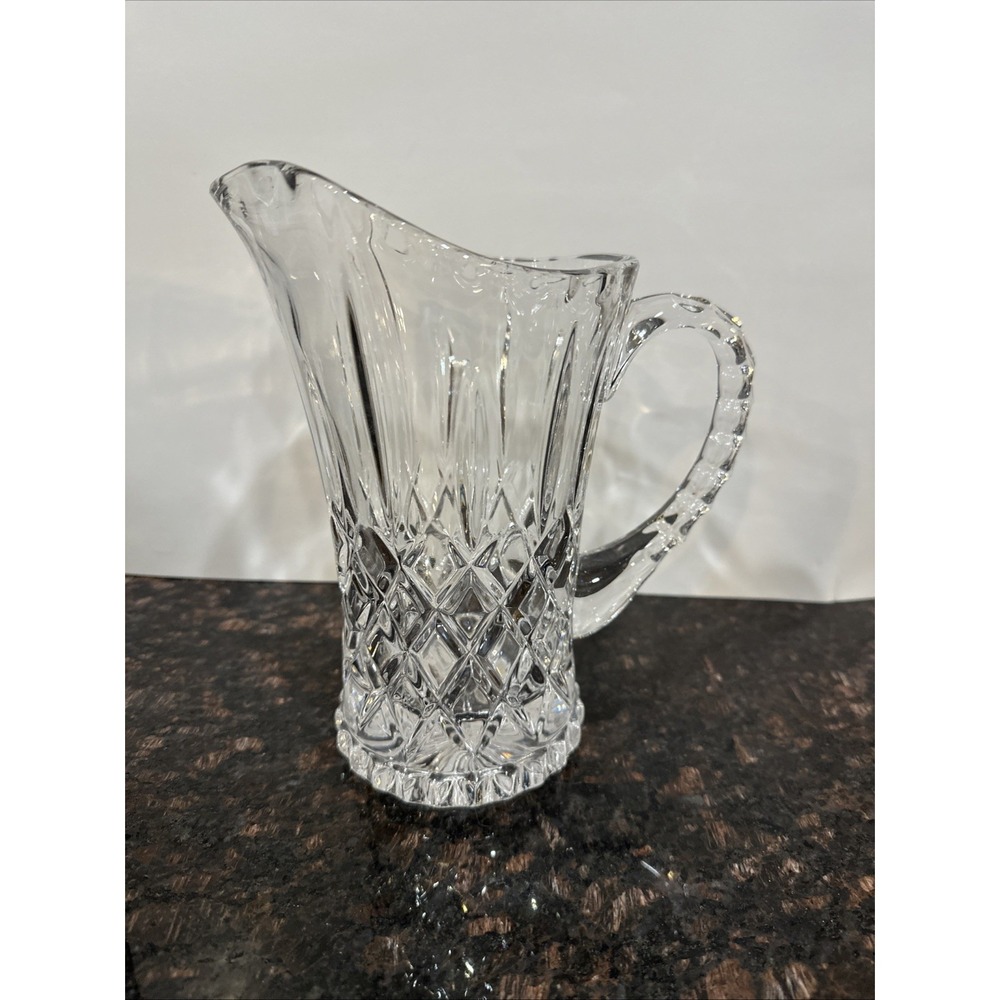 Gorham King Edward Crystal Pitcher Vintage Clear Leaded Glass Water Jug 8in 32oz